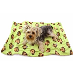 Silly Monkey Ultra Blanket (Color: Lime, size: 30" x 20")