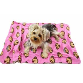 Silly Monkey Ultra Blanket (Color: Pink, size: 50" x 30")