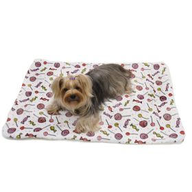 Ultra Soft Minky/Plush Sweet Candies Blanket (Color: White, size: One Size)